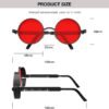 Carsbyvictor Sunglasses Round  Gothic Steampunk Sunglasses for Women Men Round Lens Metal Frame