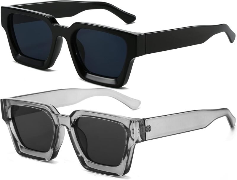 61MsP033UzL._AC_SL1500 Carsbyvictor Sunglasses Square Sunglasses for Women Men Square Thick Frame Sun Glasses Simple Designer Style Shades