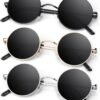 Carsbyvictor Sunglasses Round  Polarized Sunglasses Men Women,Retro Metal Hippie Shades with 100% UV Protection