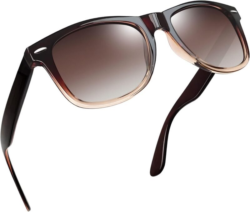 Carsbyvictor Sunglasses Browline Square Sunglasses Polarized UV Protection Trendy Designer Sun Glasses Men Women