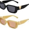 Carsbyvictor Sunglasses Square  Rectangle Sunglasses for Women 90s Retro Trendy Y2K Classical Vintage Square Shades AR82037