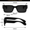 Carsbyvictor Sunglasses Square  Frame Sunglasses for Women Men Trendy Chunky Rectangle Sun Glasses Black Shades UV400 Protection