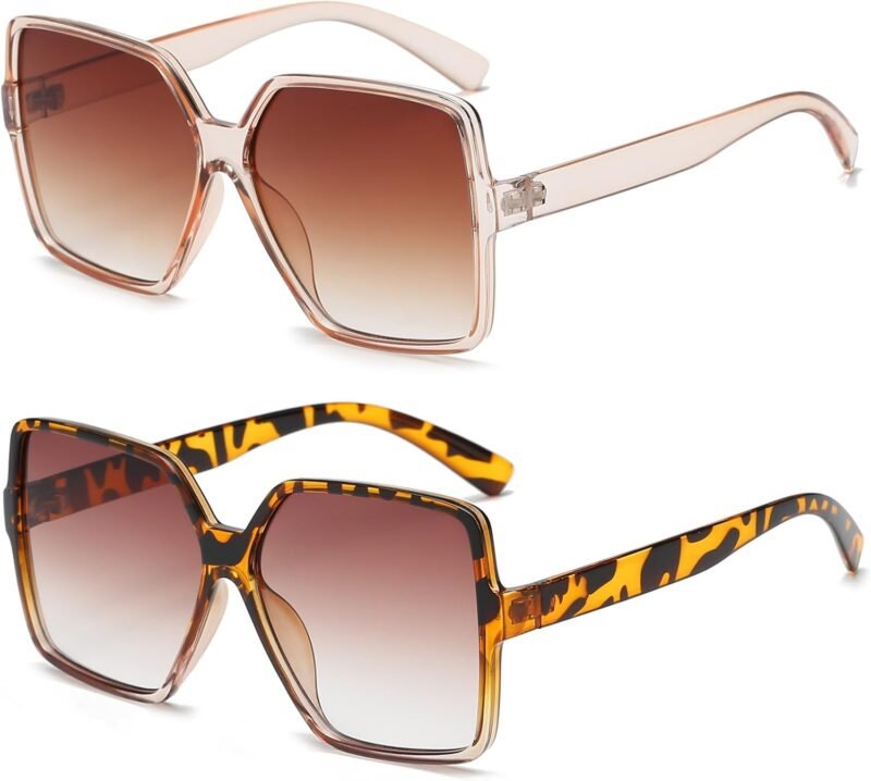 Carsbyvictor Sunglasses Square Square Oversized Sunglasses for Women Men Flat Top Fashion Shades