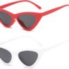 Carsbyvictor Sunglasses Cat Eye Vintage Narrow Cat Eye Sunglasses for Women Clout Goggles Plastic Frame