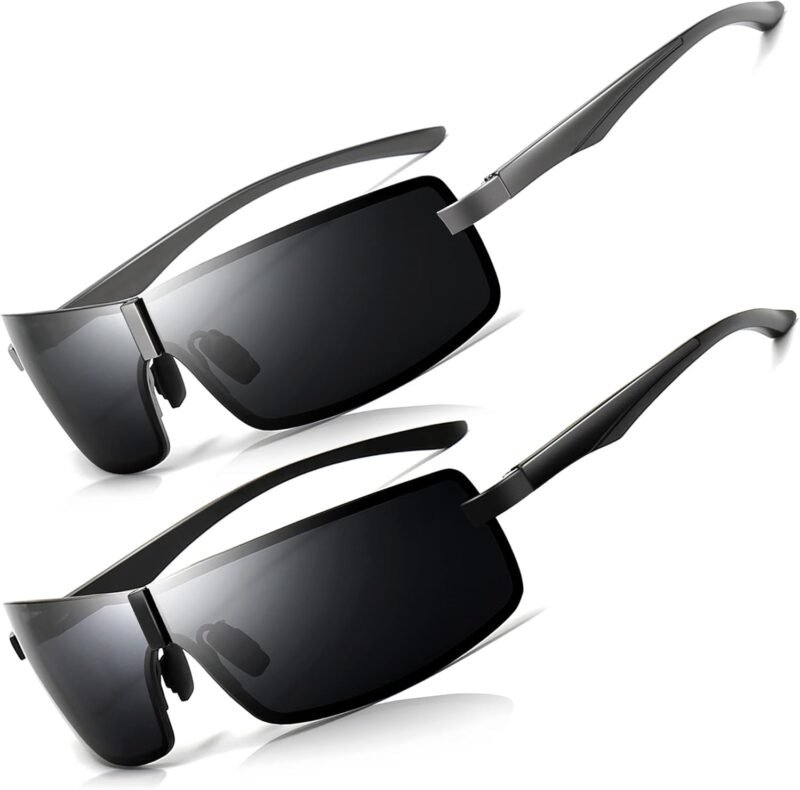 Carsbyvictor Sunglasses Wraparound Ultra Lightweight Wrap Around Polarized Sunglasses for Men Women Al-Mg Metal Frame Spring Hinge UV400