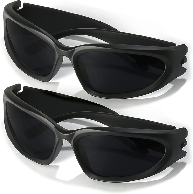 Carsbyvictor Sunglasses Wraparound Wrap Around Sports Sunglasses for Men Women Fashion Oval Thick Frame Sun Glasses Stylish Sport Wrap Shades