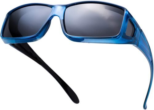 Carsbyvictor Sunglasses Wraparound The Fresh High Definition Polarized Wrap Around Shield Sunglasses for Glasses – Leather Eyeglasses Case