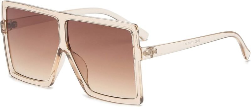 Carsbyvictor Sunglasses Square Square Oversized Sunglasses for Women Men Flat Top Fashion Shades