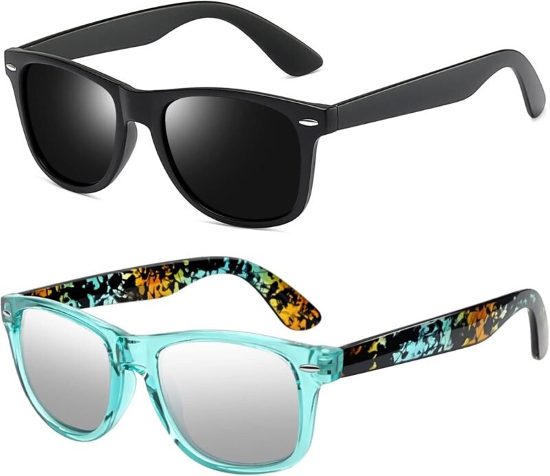 Carsbyvictor Sunglasses Browline Square Sunglasses Polarized UV Protection Trendy Designer Sun Glasses Men Women