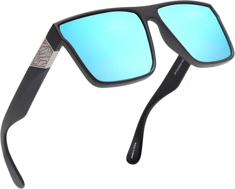 Carsbyvictor Sunglasses Square  Polarized Sunglasses Men Women Flat Top Square UV400 Glasses for Driving Fishing Hiking Golfing