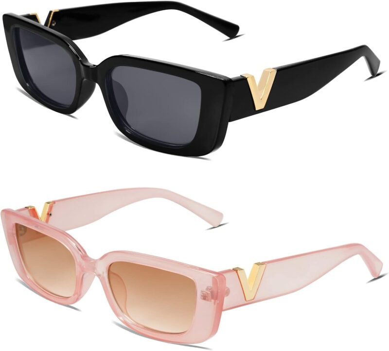 Carsbyvictor Sunglasses Square  Rectangle Sunglasses for Women 90s Retro Trendy Y2K Classical Vintage Square Shades AR82037