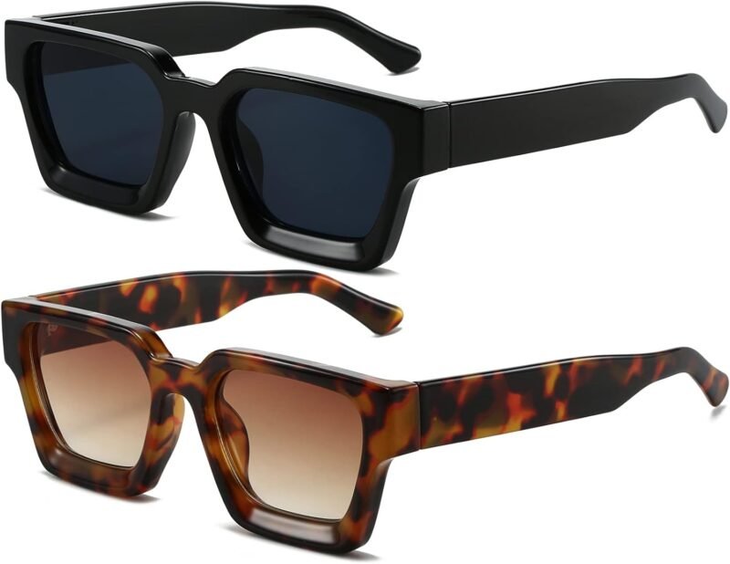 61bHZfhBMTL._AC_SL1500 Carsbyvictor Sunglasses Square Sunglasses for Women Men Square Thick Frame Sun Glasses Simple Designer Style Shades