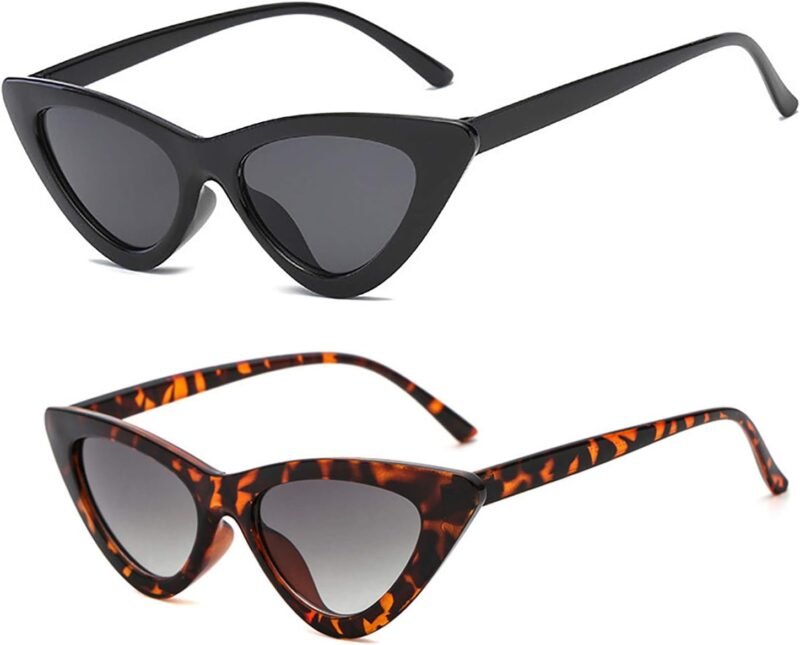 Carsbyvictor Sunglasses Cat Eye Vintage Narrow Cat Eye Sunglasses for Women Clout Goggles Plastic Frame