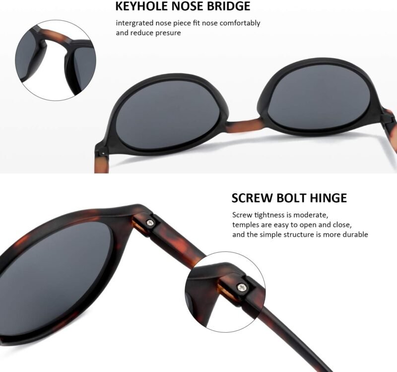 Carsbyvictor Sunglasses Polarized Sunglasses Wayfarerfor Women Men: Retro Shades Round | Square Frame UV Protection 2 Pack