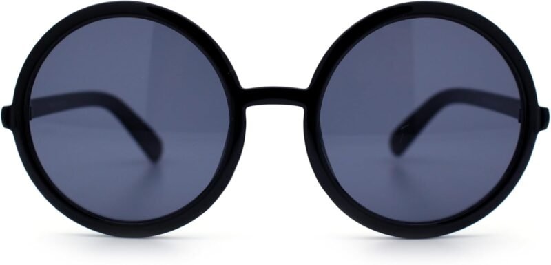 Carsbyvictor Sunglasses Round  Womens Wizard Round Circle Lens Plastic Mod Fashion Sunglasses