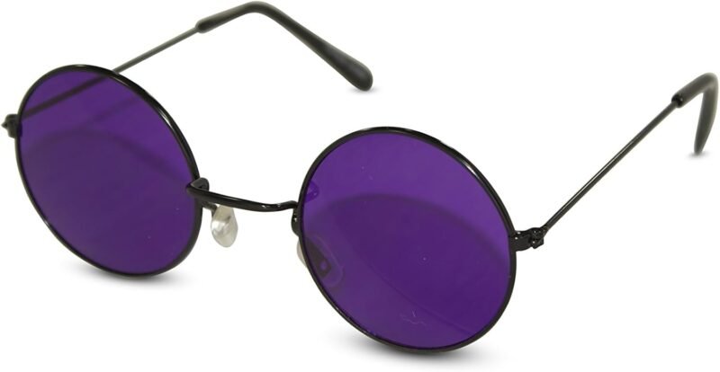 Carsbyvictor Sunglasses Round Circular Party Sunglasses Round Hippie Retro Shades with Colored Lenses