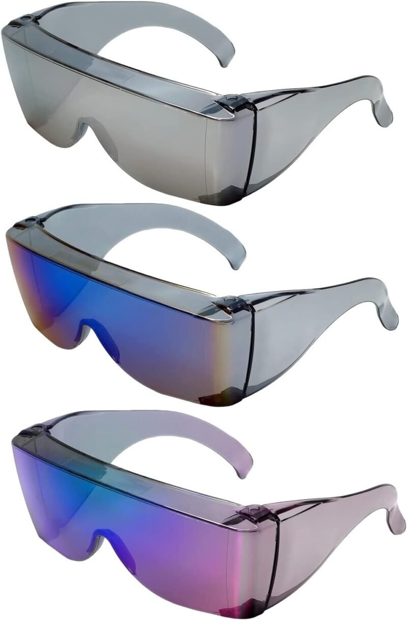 Carsbyvictor Sunglasses Wraparound  Fit Over Safety Glasses Fitover Prescription Eyewear Smoke Grey Men Women Wraparound Tinted Anti Scratch Glare