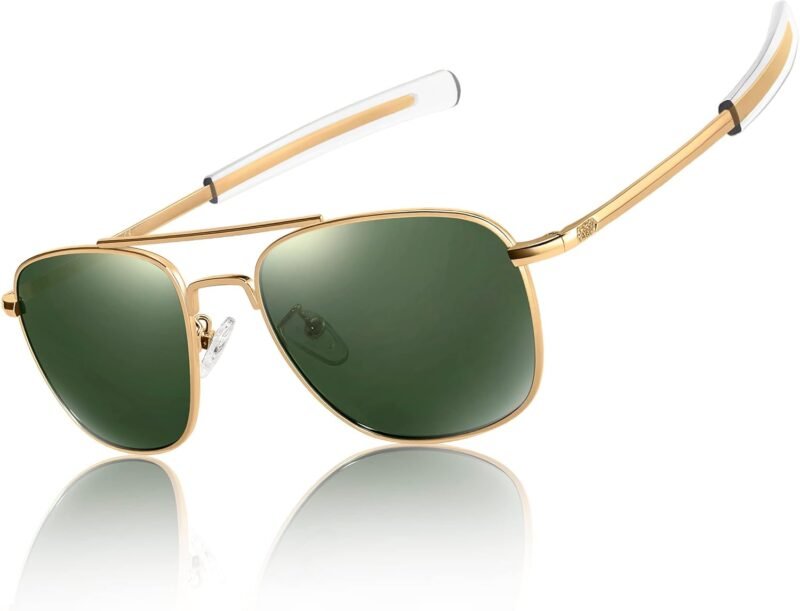 Carsbyvictor Sunglasses Sunglasses Lightweight TR90 Unbreakable Polarized Driving Metal Frame Pilot Sun Glasses with UV Protection