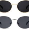 Carsbyvictor Sunglasses Oval Sunglasses for Women Men – Fashion Sun Glasses – Rectangle Metal Frame Shades