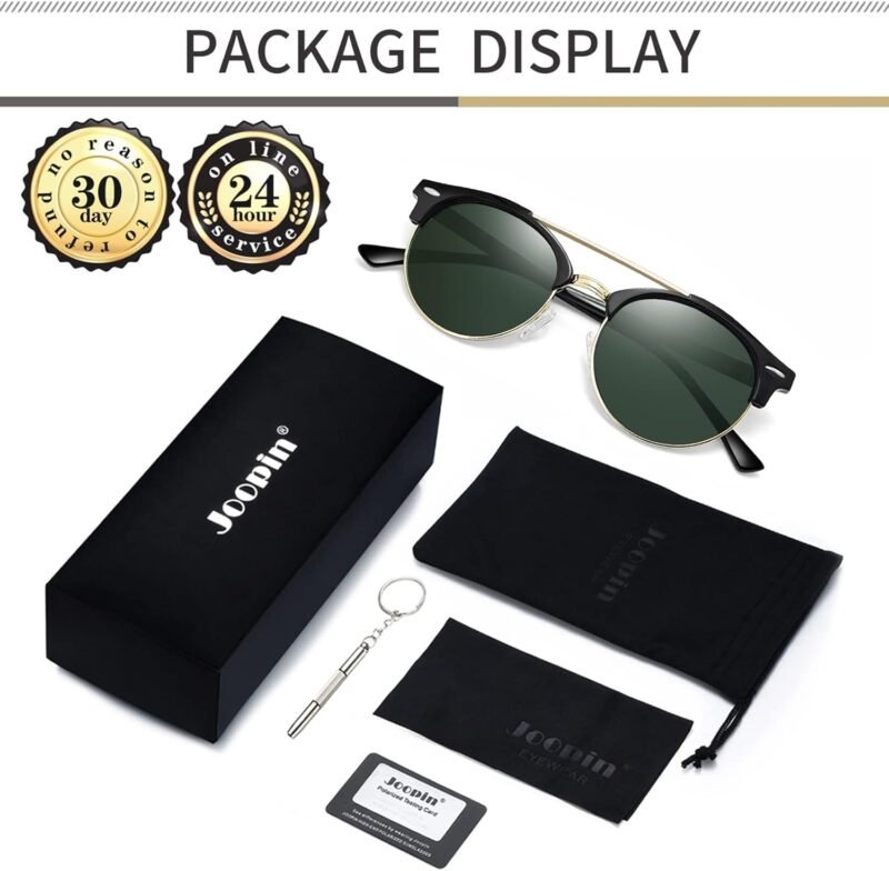 Carsbyvictor Sunglasses Round  Semi-Rimless Sunglasses Half Frame Sun Glasses Brownline Shades for Women Men UV400 Protection