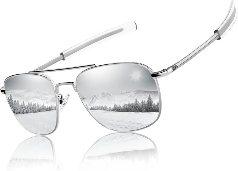 Carsbyvictor Sunglasses Sunglasses Lightweight TR90 Unbreakable Polarized Driving Metal Frame Pilot Sun Glasses with UV Protection