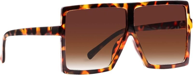 Carsbyvictor Sunglasses Square Square Oversized Sunglasses for Women Men Flat Top Fashion Shades