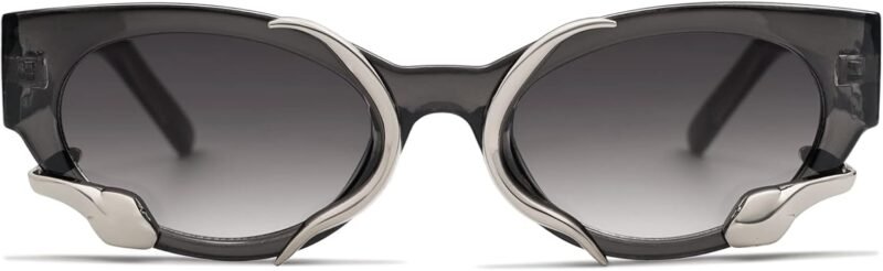 Carsbyvictor Sunglasses Cat Eye Trendy Sunglasses for Women Men Vintage Narrow Cateye Metal Snake Sunnie Y2k Accessories AP3621