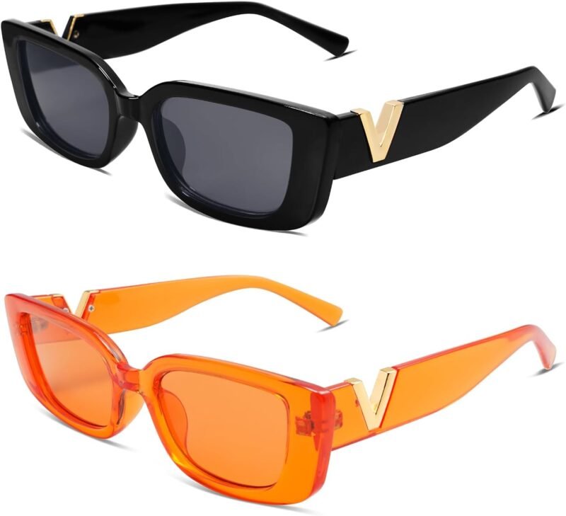 Carsbyvictor Sunglasses Square  Rectangle Sunglasses for Women 90s Retro Trendy Y2K Classical Vintage Square Shades AR82037