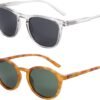 Carsbyvictor Sunglasses Polarized Sunglasses Wayfarerfor Women Men: Retro Shades Round | Square Frame UV Protection 2 Pack