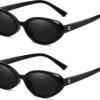 Carsbyvictor Sunglasses Oval Sunglasses for Women Men Fashion Small Oval Sunglasses 90s Vintage Shades