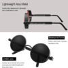 Carsbyvictor Sunglasses Round  Gothic Steampunk Sunglasses for Women Men Round Lens Metal Frame