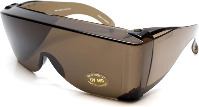 Carsbyvictor Sunglasses Wraparound  Fit Over Safety Glasses Fitover Prescription Eyewear Smoke Grey Men Women Wraparound Tinted Anti Scratch Glare