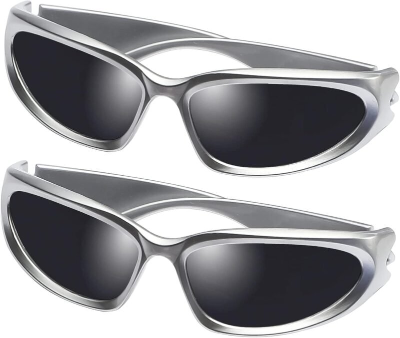 Carsbyvictor Sunglasses Wraparound Wrap Around Sports Sunglasses for Men Women Fashion Oval Thick Frame Sun Glasses Stylish Sport Wrap Shades