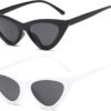 Carsbyvictor Sunglasses Cat Eye Vintage Narrow Cat Eye Sunglasses for Women Clout Goggles Plastic Frame