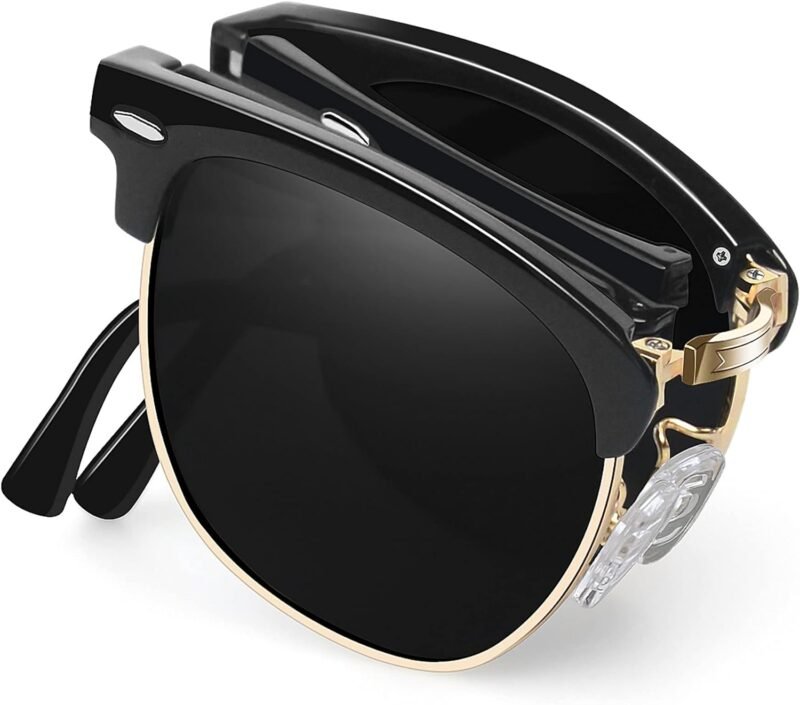 Carsbyvictor Sunglasses Round  Semi-Rimless Sunglasses Half Frame Sun Glasses Brownline Shades for Women Men UV400 Protection