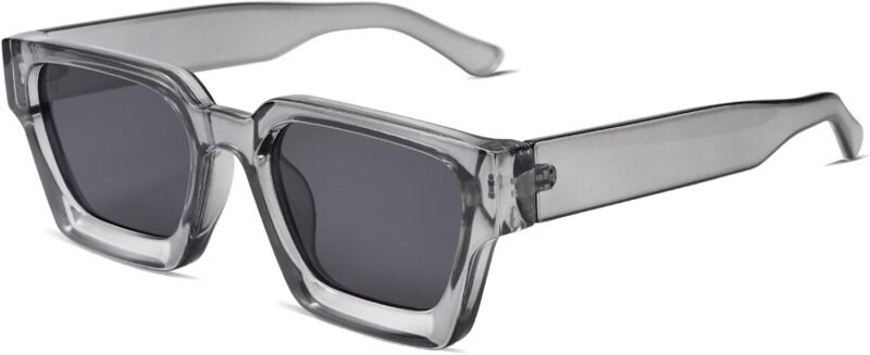 Carsbyvictor Sunglasses Square  Thick Square Sunglasses for Men Women Retro Chunky Rectangle Shades UV400 Protection VL9731