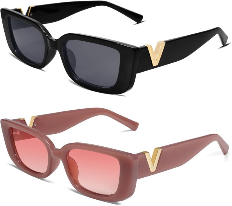 Carsbyvictor Sunglasses Square  Rectangle Sunglasses for Women 90s Retro Trendy Y2K Classical Vintage Square Shades AR82037