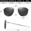 Carsbyvictor Sunglasses Sunglasses Lightweight TR90 Unbreakable Polarized Driving Metal Frame Pilot Sun Glasses with UV Protection