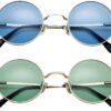 Carsbyvictor Sunglasses Round Circle Lennon Glasses Retro Round Polarized Sunglasses Hippie Style Small Circle Sun Glasses