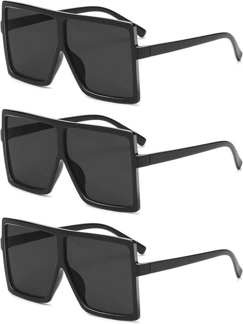 Carsbyvictor Sunglasses Square Square Oversized Sunglasses for Women Men Flat Top Fashion Shades