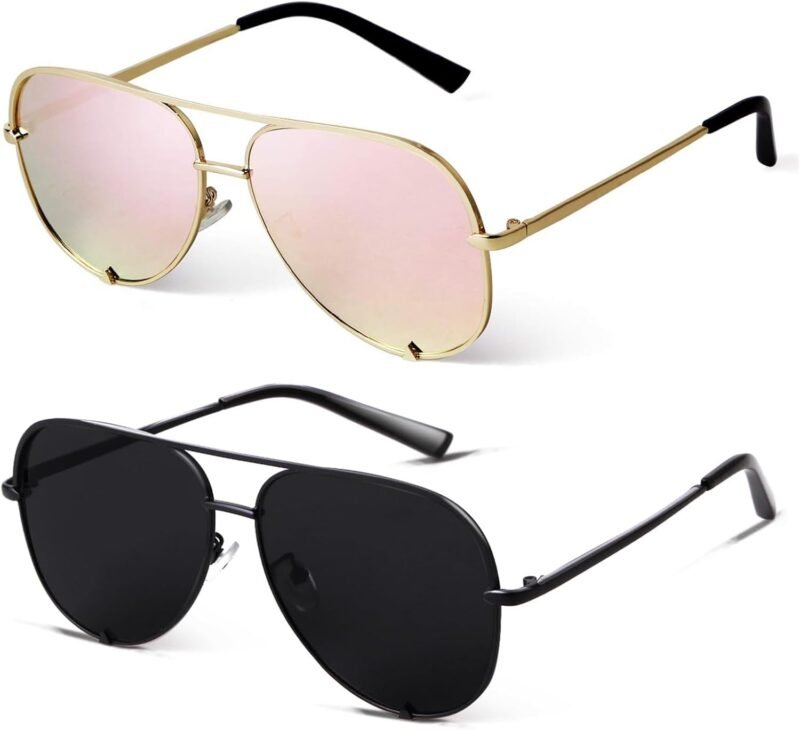 Carsbyvictor Sunglasses Oversized  Sunglasses for Women Men Trendy Retro Bulk Shade Black Faded Sun Glasses Classic UV Protection