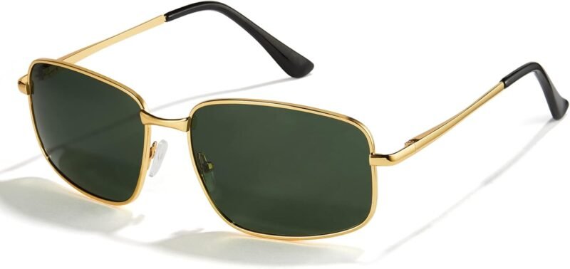 Carsbyvictor Sunglasses for Men Polarized UV Protection Trendy Metal Pilot Sunglasses for Driving Hiking Travel