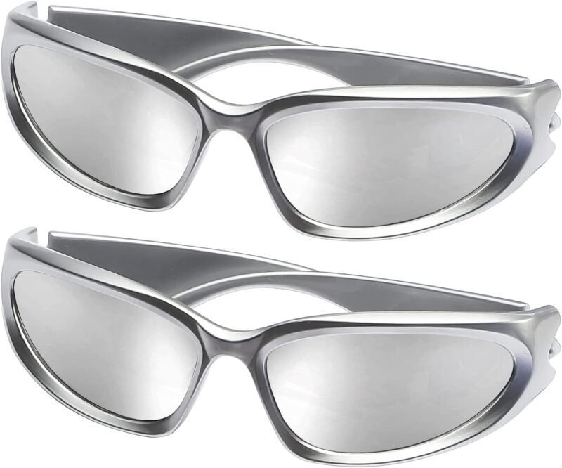 Carsbyvictor Sunglasses Wraparound Wrap Around Sports Sunglasses for Men Women Fashion Oval Thick Frame Sun Glasses Stylish Sport Wrap Shades