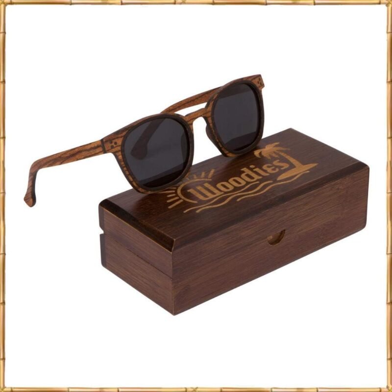 Carsbyvictor Sunglasses Wood Vintage One Bridge Pilot Polarized Black Sunglasses | FREE Display Box | 100% UVA/UVB Ray Protection