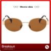 Carsbyvictor Sunglasses Oval Sunglasses for Women Men Fashion Luxury Metal Sun Glasses 90s Vintage Designer style (Gold/Brown)