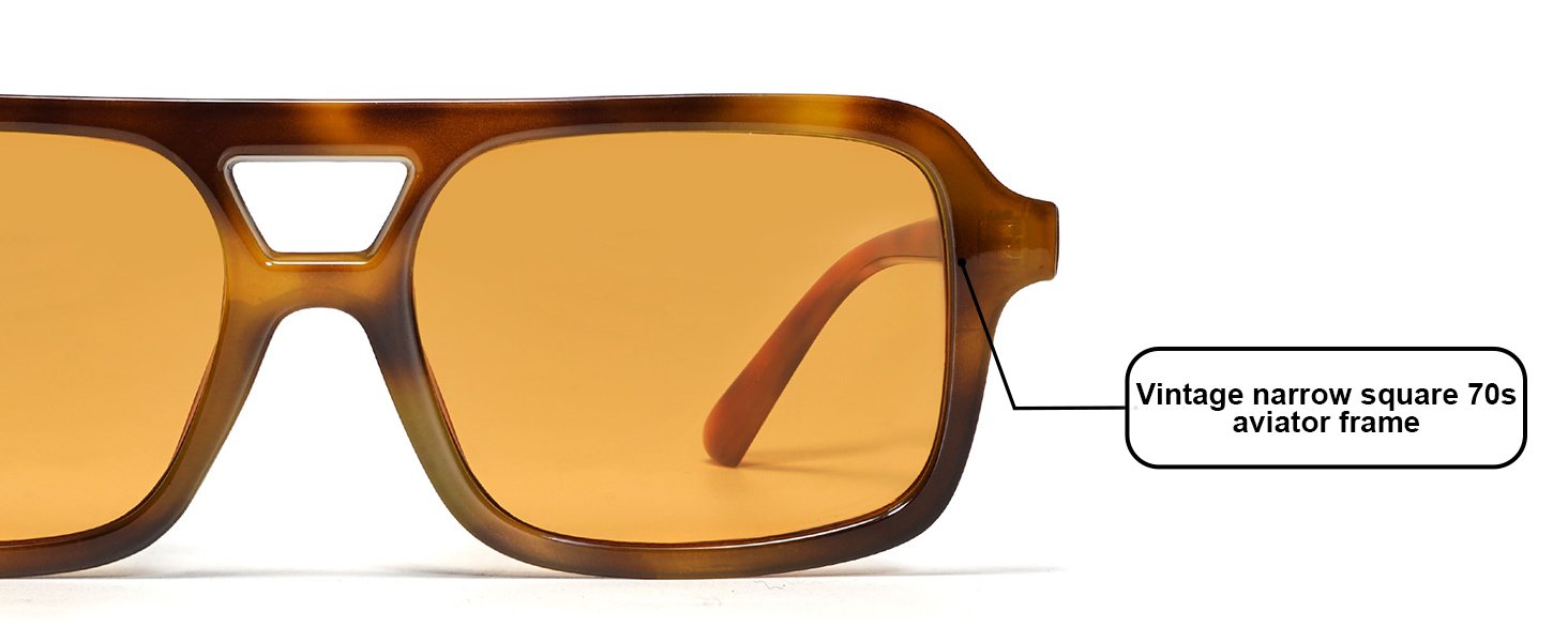 VANLINKER Retro 70s Square Aviator Sunglasses VL9816