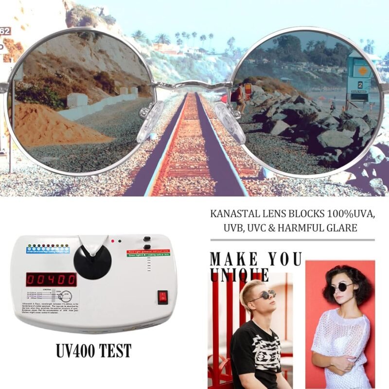 Carsbyvictor Sunglasses Round  Round Sunglasses for Women Men Polarized Circle Sun Glasses UV Blocking Gojo Satoru Cosplay (2 Pack)