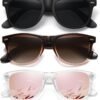 Carsbyvictor Sunglasses Polarized Sunglasses Wayfarerfor Women Men Classic Retro Trendy Driving Sun Glasses UV400 Protection (3 Pack)