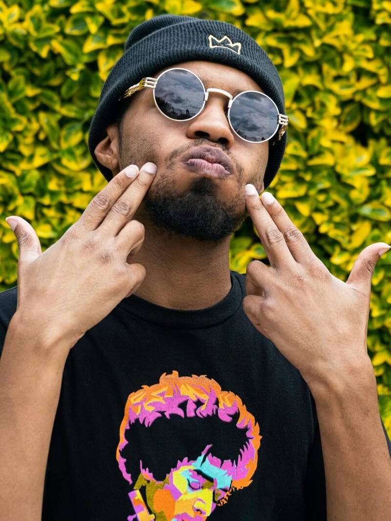 Carsbyvictor Sunglasses Round  Round Steampunk Sunglasses Circle Lennon Hippie Glasses Metal Frame 100% UV Blocking Lens