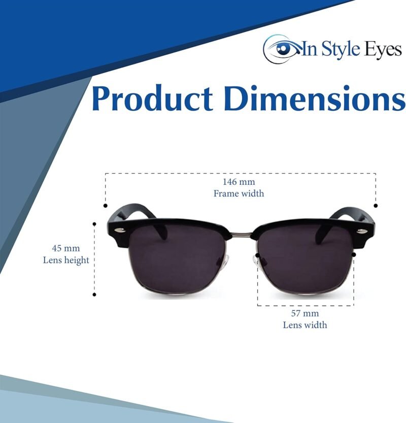 Carsbyvictor Sunglasses Browline Reading Sunglasses – Semi-rimless Reader Glasses, Browline Frame – Non-Polarized Lens